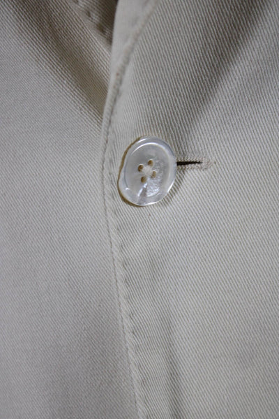 Ralph Lauren Black Label Womens Single Button Blazer Jacket White Cotton Size 4
