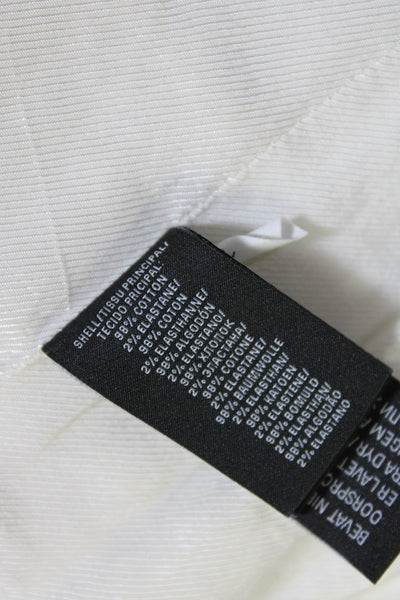 Ralph Lauren Black Label Womens Single Button Blazer Jacket White Cotton Size 4