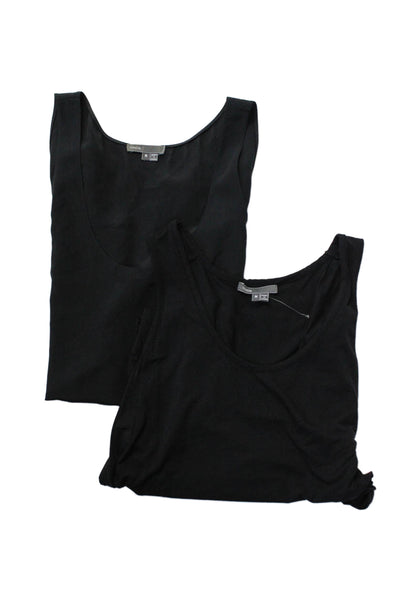 Vince Womens Sleeveless Pullover Scoop Neck Tank Tops Black Size Medium Lot 2