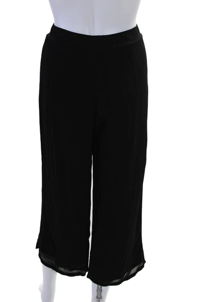 Wilt Womens V Neck Tank Top High Rise Wide Leg Pant Set Black Size Medium