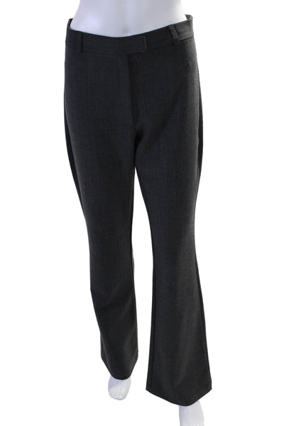 Friponne Womens Zipper Fly Mid Rise Pleated Straight Leg Dress Pants Gray Size 3