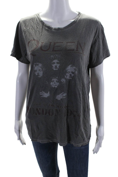 Daydreamer Womens Crew Neck Short Sleeve Graphic T Shirt Gray Size Small