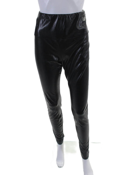 Wilfred Free Womens Faux Leather Mid Rise Pull On Ankle Leggings Black Size M