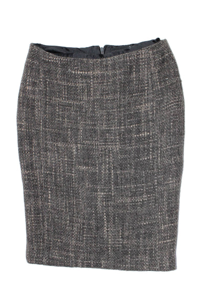 Derek Lam Womens Alpaca Blend Brown Textured Lined Pencil Skirt Size 2