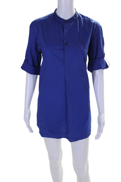 Nonnative Womens Short Sleeve Button Down Knee Length Dress Blue Size Small