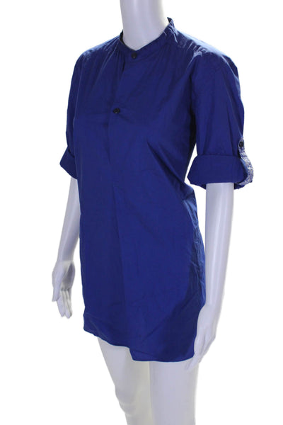 Nonnative Womens Short Sleeve Button Down Knee Length Dress Blue Size Small