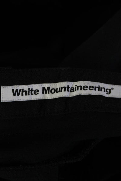 White Mountaineering Womens Zip Front Tapered Leg Cargo Pants Black Size 0