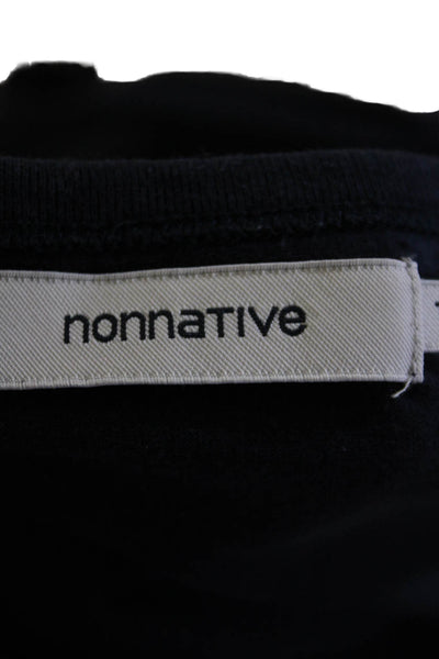 Nonnative Mens Long Sleeve Front Pocket Crew Neck Shirt Blue Size Large