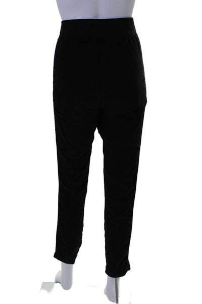 Wearables Womens Elastic Waistband High Rise Straight Leg Pants Black Size Large