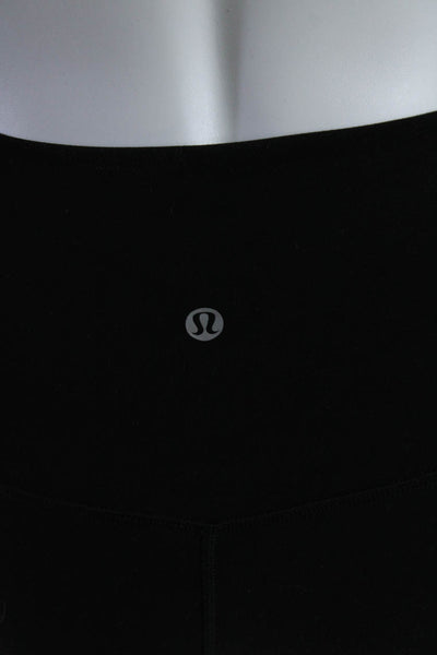 Lululemon Womens Stretch Mid-Rise Cropped Activewear Leggings Black Size 4