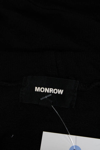 Monrow Womens Two Pocket Long Sleeve Zip Up Hoodie Black Size L