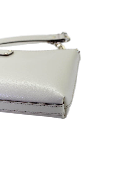 Kate Spade New York Womens Leather White Zip Small Shoulder Bag Handbag