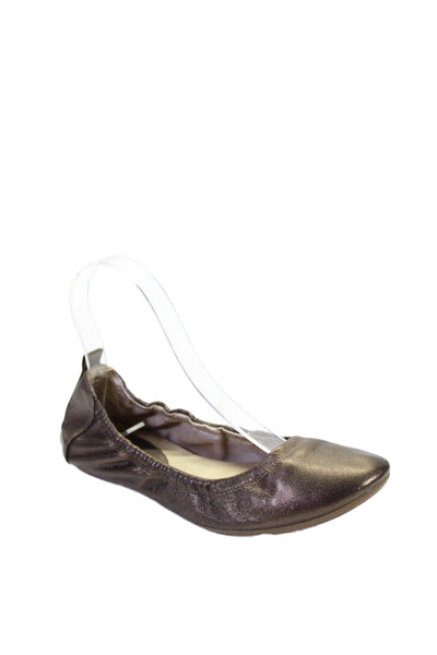 Cole Haan Womens Metallic Bronze Patent Slip On Ballet Flats Shoes Size 6.5B