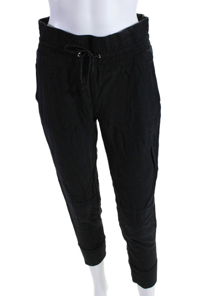 Monrow Womens Mid Rise Drawstring Lightweight Jogger Pants Black Size Small