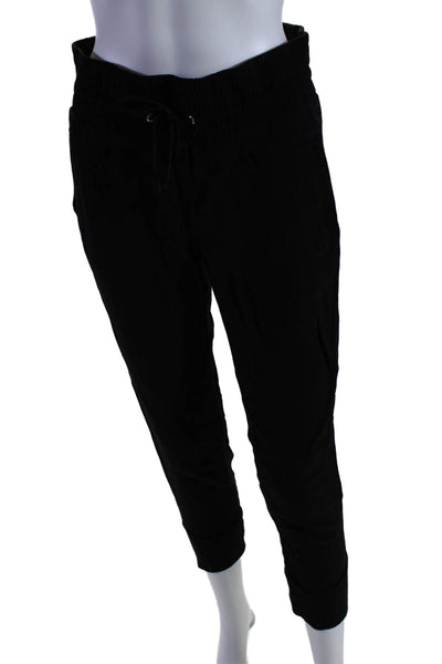 Monrow Womens Mid Rise Drawstring Lightweight Jogger Pants Black Size Small