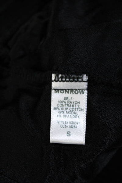 Monrow Womens Mid Rise Drawstring Lightweight Jogger Pants Black Size Small