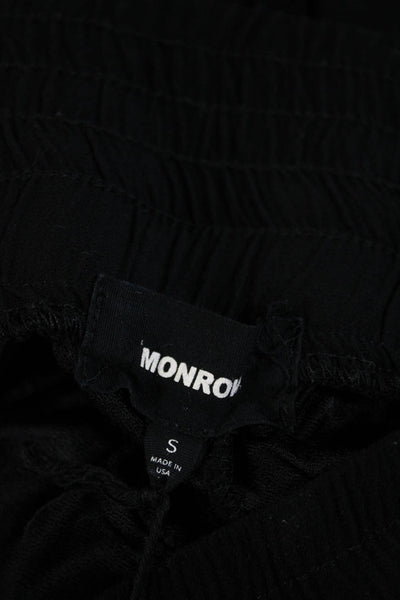 Monrow Womens Mid Rise Drawstring Lightweight Jogger Pants Black Size Small