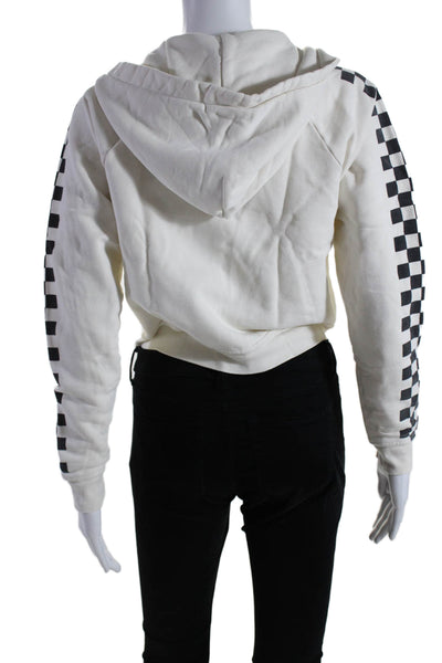 Solid & Striped x Re/Done Womens Checkered Logo Hoodie Sweater White Size XS