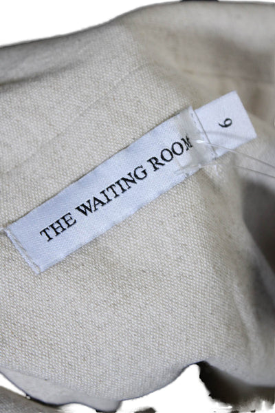 The Waiting Room Womens Beige Linen Side Zip Mini A-Line Skirt Size 6