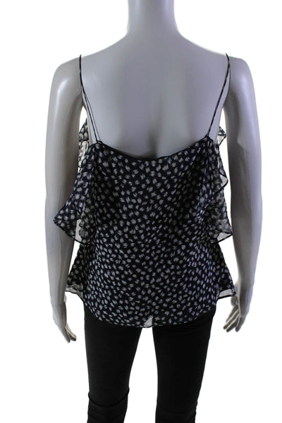 10 Crosby Derek Lam Womens Silk Spotted Print Sleeveless Blouse Black Size 6