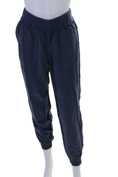 Faherty Womens Elastic Waistband High Rise Jogger Pants Blue Size Small