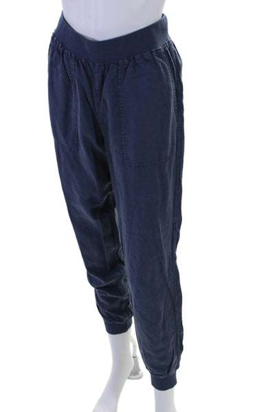 Faherty Womens Elastic Waistband High Rise Jogger Pants Blue Size Small