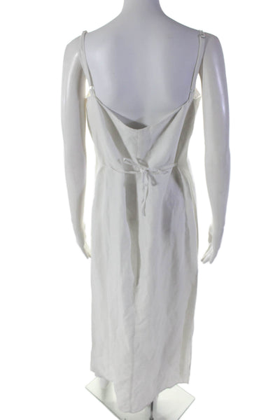 Reformation Womens Linen Sleeveless Button Down Maxi Dress White Size 8