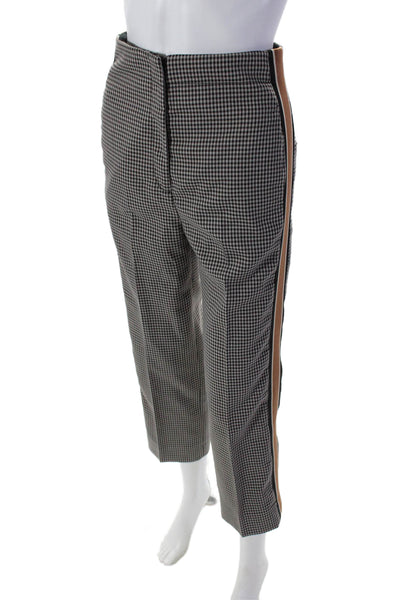 Sandro Womens Plaid High Rise Straight Leg Dress Pants Black Gray Size EUR 34