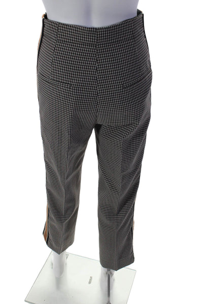 Sandro Womens Plaid High Rise Straight Leg Dress Pants Black Gray Size EUR 34