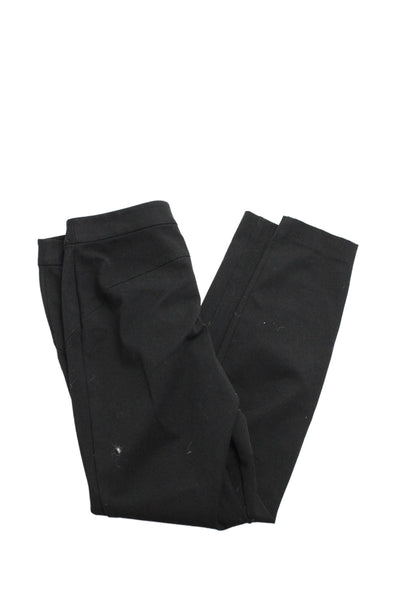 Vince Camuto Womens Mid Rise Top Stitch Flat Front Tapered Trousers Black Size 0