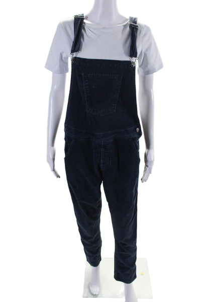 Current/Elliott Womens Cotton Corduroy The Shirley Overalls Navy Blue Size 1