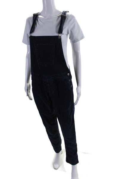 Current/Elliott Womens Cotton Corduroy The Shirley Overalls Navy Blue Size 1