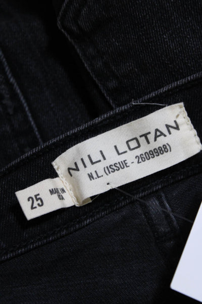 Nili Lotan Womens Zipper Fly Mid Rise Slim Cut Jeans Gray Denim Size 25