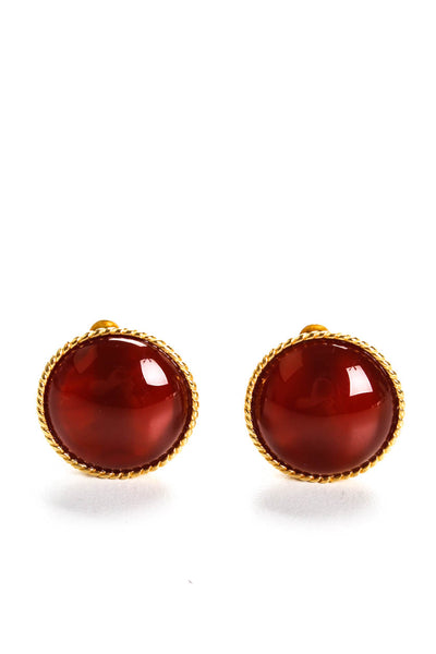 Jaded Jewels NYC Womens Gold Plated Carnelian ClipOn Earrings