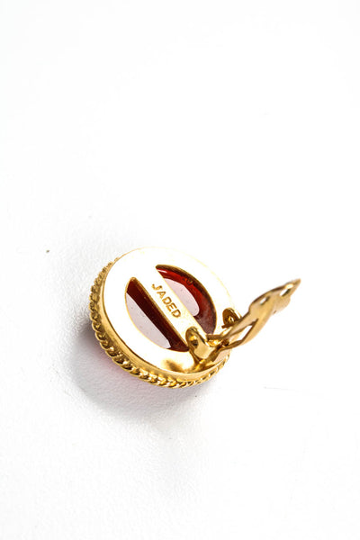 Jaded Jewels NYC Womens Gold Plated Carnelian ClipOn Earrings