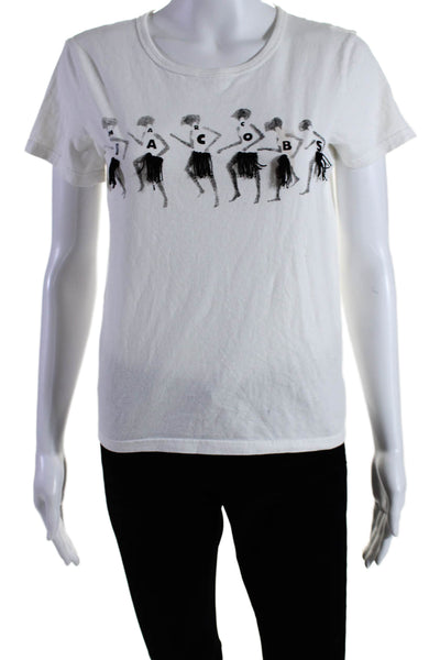 Marc Jacobs Women's Short Sleeve Crewneck Printed T-Shirt White Size XS