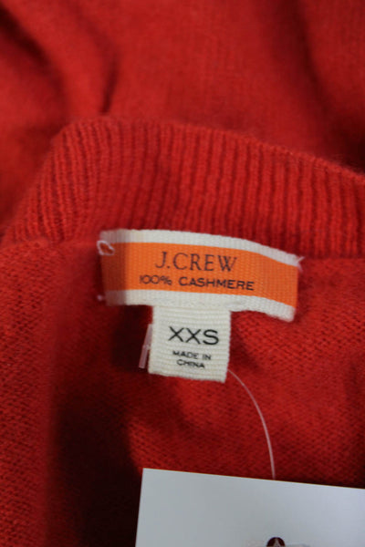 J Crew Women's Cashmere Printed Crewneck Pullover Sweater Red Size XXS