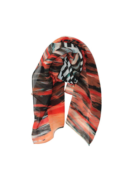 Calvin Klein Womens Abstract Print Rectangle Scarf Multicolor Size OS Lot 2