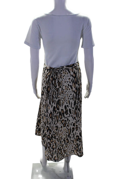 Gerard Darel Womens Side Zip Animal Print Maxi Skirt Beige Size 40