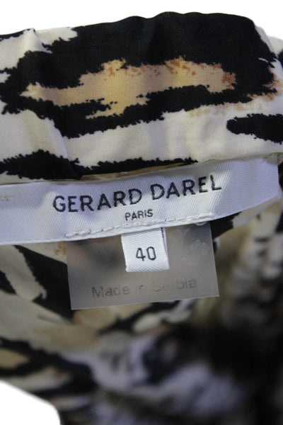 Gerard Darel Womens Side Zip Animal Print Maxi Skirt Beige Size 40