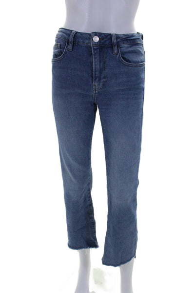 Frame Womens Denim Five Pocket Mid-Rise Cropped Flare Jeans Blue Size 27