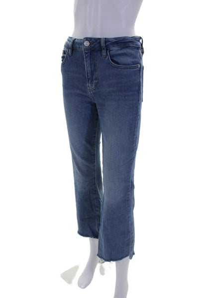 Frame Womens Denim Five Pocket Mid-Rise Cropped Flare Jeans Blue Size 27