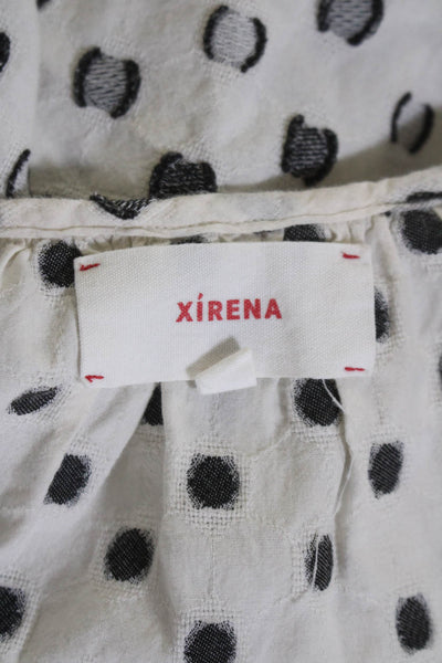 Xirena Womens Dot Sleeveless Tank Top White Black Cotton Size Extra Small