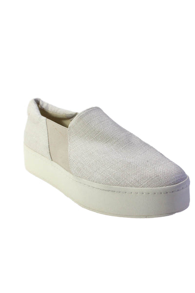 Vince Womens Round Toe Slip On Platform Low Top Sneakers Beige Size 10M