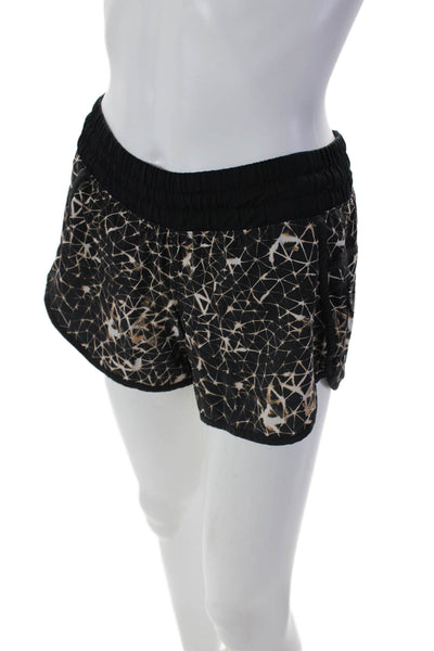 Lululemon Womens Black Brown Printed Pull On Running Active Shorts Size 4