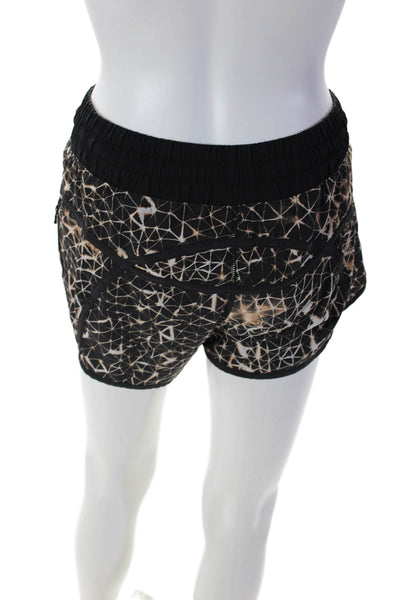 Lululemon Womens Black Brown Printed Pull On Running Active Shorts Size 4