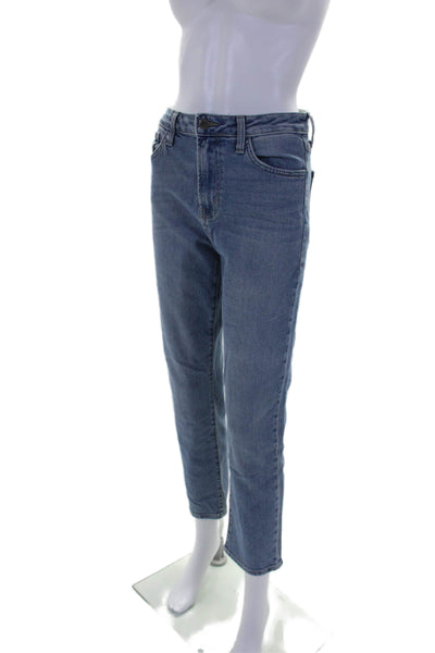 Just Black Denim Womens Cotton Denim High Rise Tapered Leg Jeans Blue Size 27