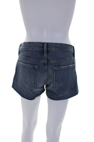 Frame Denim Womens Denim Mid Rise Cut Off Valle Shorts Blue Cotton Size 25