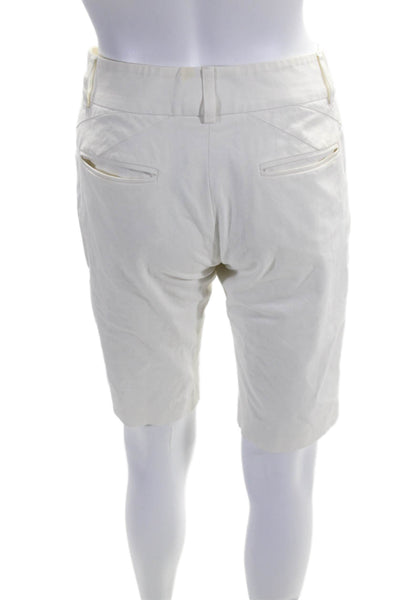 Piazza Sempione Womens Cotton 2 Pocket Mid-Rise Knee Length Shorts White Size 38