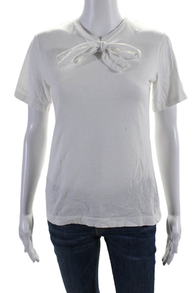 Simone Rocha Womens Cotton Round Neck Short Sleeve T-Shirt Top White Size XS